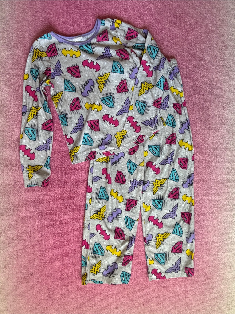 Girls' DC Superhero Long-Sleeve Pajama Set - size 8